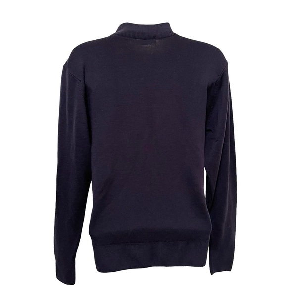 Vintage NWOT Windsor House 100% New Wool Mock Turtleneck Sweater Navy Blue - Picture 3 of 4